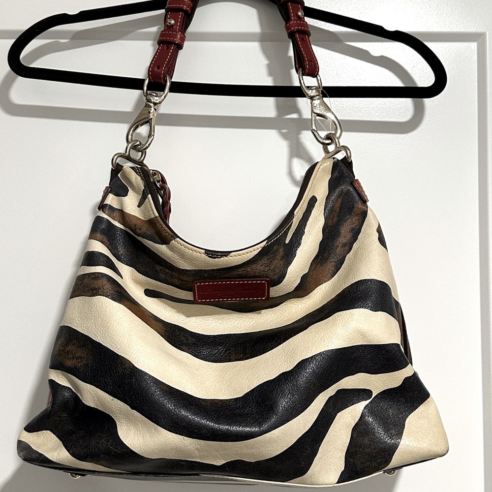 Dooney & Bourke Juliette XL Hobo in Zebra Print Leather